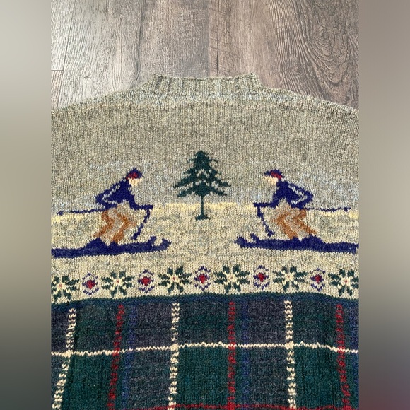 POLO Ralph Lauren All Over Ski Vintage 100% Wool Hand Knit Men’s Sweater - Picture 4 of 5